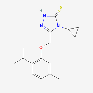 4-cyclopropyl-5-{[5-methyl-2-(propan-2-yl)phenoxy]methyl}-4H-1,2,4-triazole-3-thiol