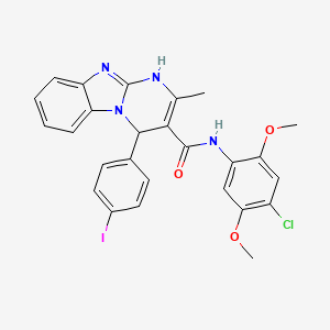 N-(4-chloro-2,5-dimethoxyphenyl)-4-(4-iodophenyl)-2-methyl-1,4-dihydropyrimido[1,2-a]benzimidazole-3-carboxamide