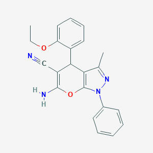 molecular formula C22H20N4O2 B433466 6-Amino-4-(2-ethoxyphenyl)-3-methyl-1-phenyl-1,4-dihydropyrano[2,3-c]pyrazole-5-carbonitrile CAS No. 300805-34-9