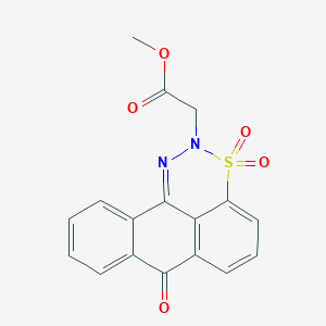 molecular formula C17H12N2O5S B4334695 methyl (3,3-dioxido-7-oxoanthra[9,1-de][1,2,3]thiadiazin-2(7H)-yl)acetate 