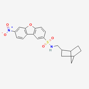 molecular formula C20H20N2O5S B4334702 N-(bicyclo[2.2.1]hept-2-ylmethyl)-7-nitrodibenzo[b,d]furan-2-sulfonamide 