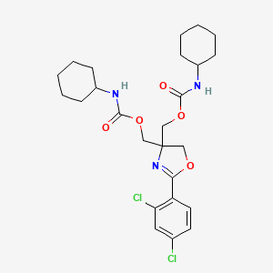 (4-{[(CYCLOHEXYLCARBAMOYL)OXY]METHYL}-2-(2,4-DICHLOROPHENYL)-4,5-DIHYDRO-1,3-OXAZOL-4-YL)METHYL N-CYCLOHEXYLCARBAMATE