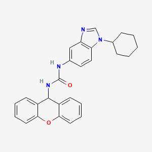 molecular formula C27H26N4O2 B4334719 3-(1-CYCLOHEXYL-1H-1,3-BENZODIAZOL-5-YL)-1-(9H-XANTHEN-9-YL)UREA 