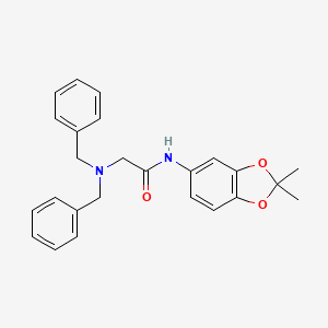 N~2~,N~2~-dibenzyl-N-(2,2-dimethyl-1,3-benzodioxol-5-yl)glycinamide