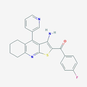 molecular formula C23H18FN3OS B433478 [3-Amino-4-(3-pyridinyl)-5,6,7,8-tetrahydrothieno[2,3-b]quinolin-2-yl](4-fluorophenyl)methanone CAS No. 340818-05-5