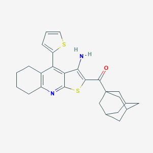 molecular formula C26H28N2OS2 B433480 1-Adamantyl[3-amino-4-(2-thienyl)-5,6,7,8-tetrahydrothieno[2,3-b]quinolin-2-yl]methanone CAS No. 340808-72-2