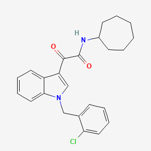 molecular formula C24H25ClN2O2 B4334811 2-[1-(2-chlorobenzyl)-1H-indol-3-yl]-N-cycloheptyl-2-oxoacetamide 