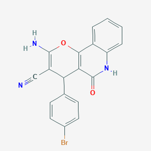 molecular formula C19H12BrN3O2 B433483 2-amino-4-(4-bromophenyl)-5-oxo-5,6-dihydro-4H-pyrano[3,2-c]quinoline-3-carbonitrile CAS No. 340808-66-4