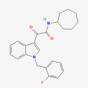 molecular formula C24H25FN2O2 B4334851 N-cycloheptyl-2-[1-(2-fluorobenzyl)-1H-indol-3-yl]-2-oxoacetamide 