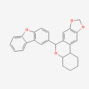 molecular formula C26H22O4 B4334873 6-(dibenzo[b,d]furan-2-yl)-2,3,4,4a,6,11b-hexahydro-1H-[1,3]benzodioxolo[5,6-c]chromene 