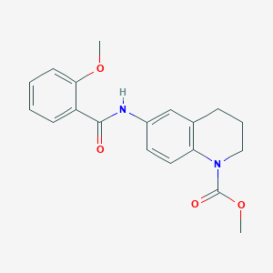 molecular formula C19H20N2O4 B4334879 METHYL 6-(2-METHOXYBENZAMIDO)-1,2,3,4-TETRAHYDROQUINOLINE-1-CARBOXYLATE 