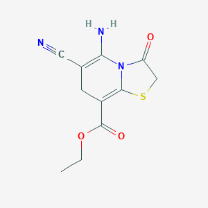 molecular formula C11H11N3O3S B433488 ethyl 5-amino-6-cyano-3-oxo-2,3-dihydro-7H-[1,3]thiazolo[3,2-a]pyridine-8-carboxylate CAS No. 352663-14-0