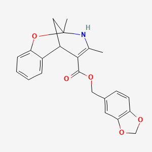 1,3-Benzodioxol-5-ylmethyl 9,11-dimethyl-8-oxa-10-azatricyclo[7.3.1.02,7]trideca-2,4,6,11-tetraene-12-carboxylate