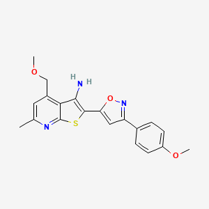 molecular formula C20H19N3O3S B4334931 4-(methoxymethyl)-2-[3-(4-methoxyphenyl)-5-isoxazolyl]-6-methylthieno[2,3-b]pyridin-3-amine 