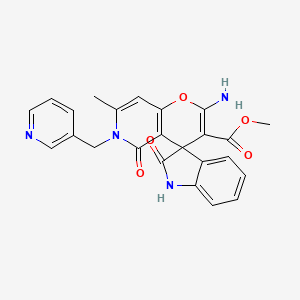 molecular formula C24H20N4O5 B4334948 METHYL 2'-AMINO-7'-METHYL-2,5'-DIOXO-6'-[(PYRIDIN-3-YL)METHYL]-1,2,5',6'-TETRAHYDROSPIRO[INDOLE-3,4'-PYRANO[3,2-C]PYRIDINE]-3'-CARBOXYLATE 