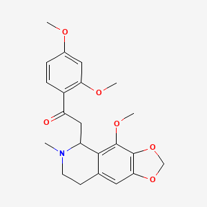 molecular formula C22H25NO6 B4334955 1-(2,4-DIMETHOXYPHENYL)-2-{4-METHOXY-6-METHYL-2H,5H,6H,7H,8H-[1,3]DIOXOLO[4,5-G]ISOQUINOLIN-5-YL}ETHAN-1-ONE 