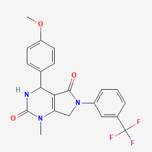 4-(4-METHOXYPHENYL)-1-METHYL-6-[3-(TRIFLUOROMETHYL)PHENYL]-1H,2H,3H,4H,5H,6H,7H-PYRROLO[3,4-D]PYRIMIDINE-2,5-DIONE