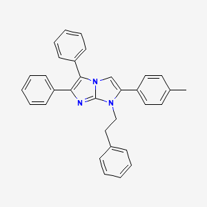 molecular formula C32H27N3 B4334968 2-(4-METHYLPHENYL)-5,6-DIPHENYL-1-(2-PHENYLETHYL)-1H-IMIDAZO[1,2-A][1,3]DIAZOLE 