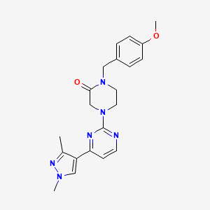 molecular formula C21H24N6O2 B4334980 4-[4-(1,3-dimethyl-1H-pyrazol-4-yl)pyrimidin-2-yl]-1-(4-methoxybenzyl)piperazin-2-one 