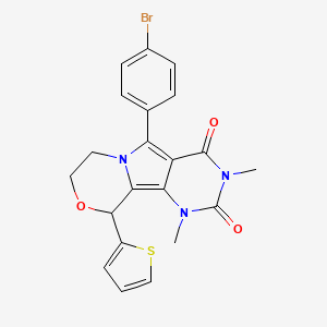 molecular formula C21H18BrN3O3S B4334982 8-(4-bromophenyl)-3,5-dimethyl-13-thiophen-2-yl-12-oxa-3,5,9-triazatricyclo[7.4.0.02,7]trideca-1,7-diene-4,6-dione 