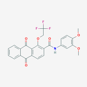 N-(3,4-dimethoxyphenyl)-9,10-dioxo-1-(2,2,2-trifluoroethoxy)-9,10-dihydroanthracene-2-carboxamide