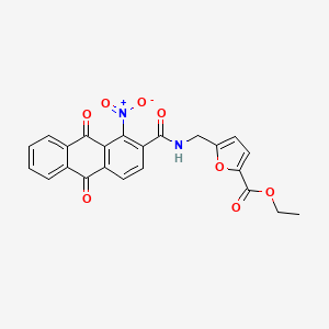 molecular formula C23H16N2O8 B4334996 ETHYL 5-{[(1-NITRO-9,10-DIOXO-9,10-DIHYDROANTHRACEN-2-YL)FORMAMIDO]METHYL}FURAN-2-CARBOXYLATE 