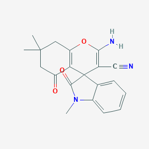 molecular formula C20H19N3O3 B433503 2-Amino-1',7,7-trimethyl-2',5-dioxospiro[6,8-dihydrochromene-4,3'-indole]-3-carbonitrile CAS No. 119787-57-4