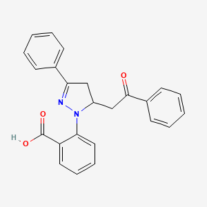 2-[5-(2-oxo-2-phenylethyl)-3-phenyl-4,5-dihydro-1H-pyrazol-1-yl]benzoic acid