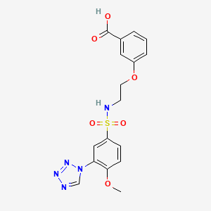 molecular formula C17H17N5O6S B4335124 3-[2-({[4-methoxy-3-(1H-tetrazol-1-yl)phenyl]sulfonyl}amino)ethoxy]benzoic acid CAS No. 893784-50-4