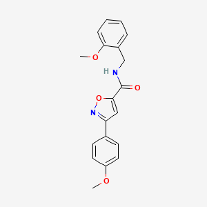 molecular formula C19H18N2O4 B4335168 3-(4-methoxyphenyl)-N-[(2-methoxyphenyl)methyl]-1,2-oxazole-5-carboxamide 