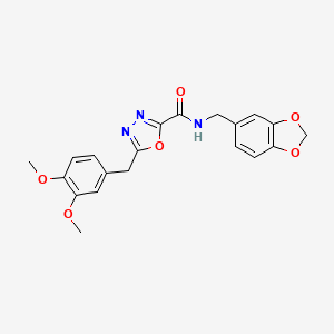 N-[(2H-1,3-BENZODIOXOL-5-YL)METHYL]-5-[(3,4-DIMETHOXYPHENYL)METHYL]-1,3,4-OXADIAZOLE-2-CARBOXAMIDE