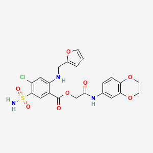 molecular formula C22H20ClN3O8S B4335203 [(2,3-DIHYDRO-1,4-BENZODIOXIN-6-YL)CARBAMOYL]METHYL 4-CHLORO-2-{[(FURAN-2-YL)METHYL]AMINO}-5-SULFAMOYLBENZOATE 