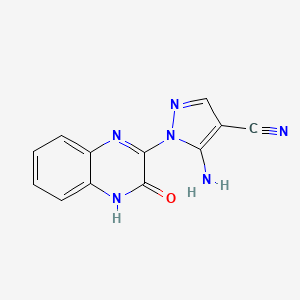 5-amino-1-(3-oxo-3,4-dihydro-2-quinoxalinyl)-1H-pyrazol-4-yl cyanide