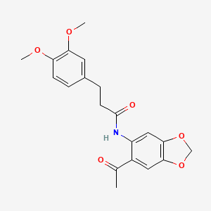 N-(6-acetyl-2H-1,3-benzodioxol-5-yl)-3-(3,4-dimethoxyphenyl)propanamide