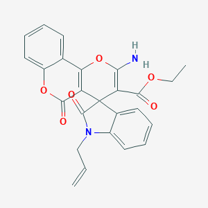 molecular formula C25H20N2O6 B433522 Ethyl 2'-amino-2,5'-dioxo-1-prop-2-enylspiro[indole-3,4'-pyrano[3,2-c]chromene]-3'-carboxylate CAS No. 445222-99-1