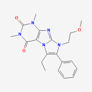 molecular formula C20H23N5O3 B4335289 6-ETHYL-8-(2-METHOXYETHYL)-1,3-DIMETHYL-7-PHENYL-1H,2H,3H,4H,8H-IMIDAZO[1,2-G]PURINE-2,4-DIONE 