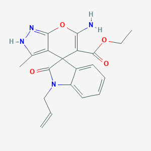 molecular formula C20H20N4O4 B433529 ethyl 6-amino-3-methyl-2'-oxo-1'-prop-2-enylspiro[2H-pyrano[2,3-c]pyrazole-4,3'-indole]-5-carboxylate CAS No. 445223-07-4