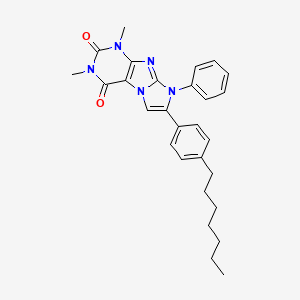 7-(4-HEPTYLPHENYL)-1,3-DIMETHYL-8-PHENYL-1H,2H,3H,4H,8H-IMIDAZO[1,2-G]PURINE-2,4-DIONE