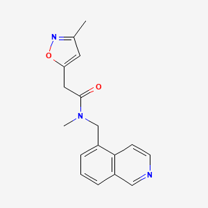 molecular formula C17H17N3O2 B4335300 N-(5-isoquinolinylmethyl)-N-methyl-2-(3-methyl-5-isoxazolyl)acetamide trifluoroacetate 