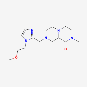 molecular formula C15H25N5O2 B4335302 8-{[1-(2-methoxyethyl)-1H-imidazol-2-yl]methyl}-2-methylhexahydro-2H-pyrazino[1,2-a]pyrazin-1(6H)-one 