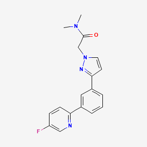 molecular formula C18H17FN4O B4335303 2-[3-[3-(5-fluoropyridin-2-yl)phenyl]pyrazol-1-yl]-N,N-dimethylacetamide 