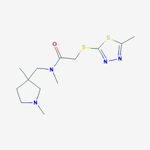 molecular formula C13H22N4OS2 B4335308 N-[(1,3-dimethylpyrrolidin-3-yl)methyl]-N-methyl-2-[(5-methyl-1,3,4-thiadiazol-2-yl)thio]acetamide 