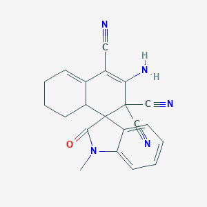 molecular formula C21H17N5O B433532 2-Amino-1'-methyl-2'-oxospiro[4a,5,6,7-tetrahydronaphthalene-4,3'-indole]-1,3,3-tricarbonitrile CAS No. 445223-06-3