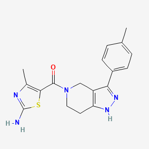 (2-Amino-4-methyl-1,3-thiazol-5-yl)-[3-(4-methylphenyl)-1,4,6,7-tetrahydropyrazolo[4,3-c]pyridin-5-yl]methanone