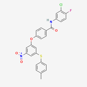 N~1~-(3-CHLORO-4-FLUOROPHENYL)-4-{3-[(4-METHYLPHENYL)SULFANYL]-5-NITROPHENOXY}BENZAMIDE