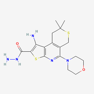 1-amino-8,8-dimethyl-5-(4-morpholinyl)-8,9-dihydro-6H-thieno[2,3-b]thiopyrano[4,3-d]pyridine-2-carbohydrazide