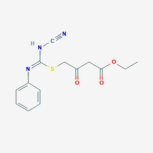 ethyl 4-{[anilino(cyanoimino)methyl]thio}-3-oxobutanoate