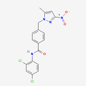 N-(2,4-dichlorophenyl)-4-[(5-methyl-3-nitro-1H-pyrazol-1-yl)methyl]benzamide