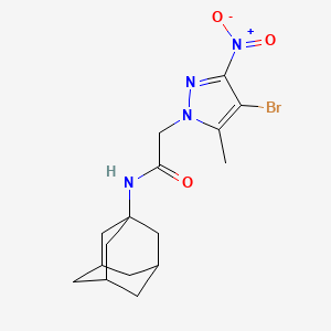 molecular formula C16H21BrN4O3 B4335394 N-adamantanyl-2-(4-bromo-5-methyl-3-nitropyrazolyl)acetamide 