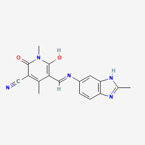 (5Z)-1,4-dimethyl-5-{[(2-methyl-1H-benzimidazol-6-yl)amino]methylidene}-2,6-dioxo-1,2,5,6-tetrahydropyridine-3-carbonitrile